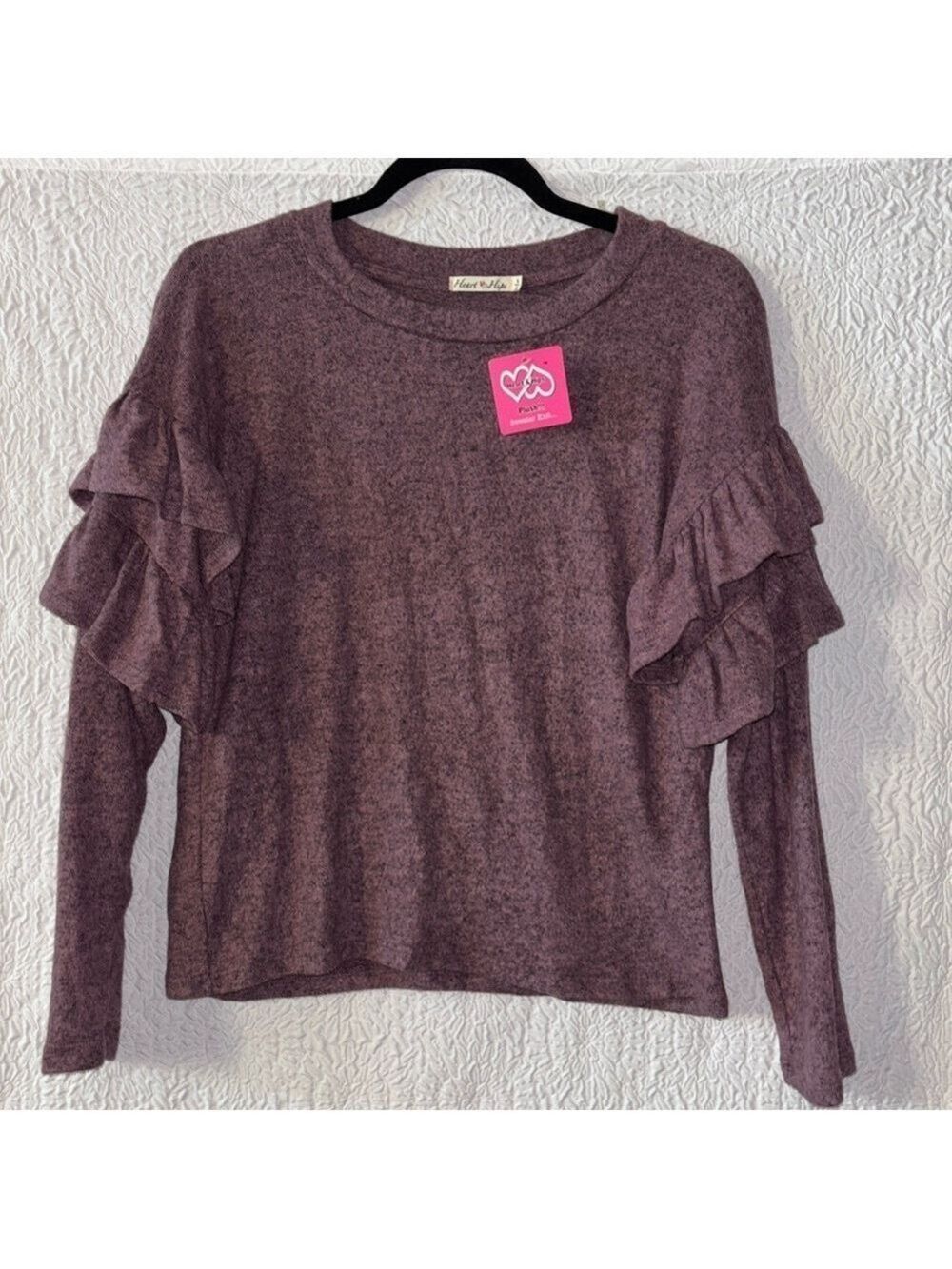 Heart & Hips Chic Ruffle Long Sleeve Sweater Top